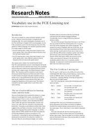 Vocabulary use in the FCE Listening test - Cambridge English Exams
