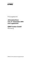 Jahresabschluss zum 31. Dezember 2010 und ... - GBW Gruppe