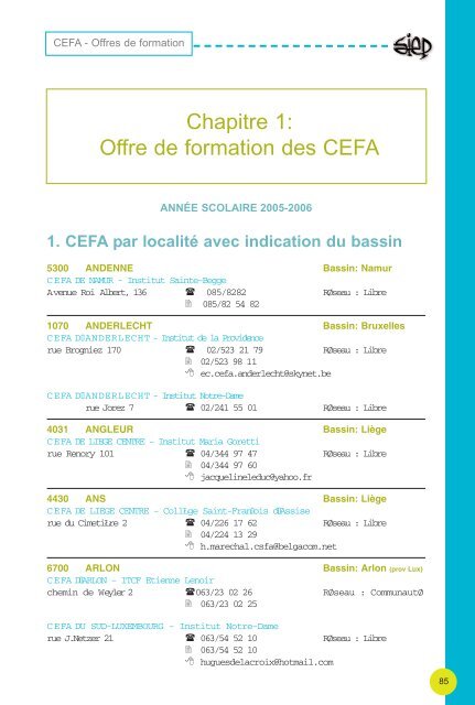 Offre De Formations Cefa Sysfal Offre De Formations Cefa Sysfal
