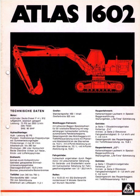 Technische Daten Prospekt AB 1500 von 1958 - ATLAS ...