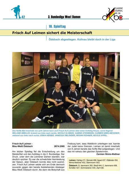 Classic Journal Online 66.2010 - Deutscher Kegler