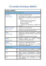 CV complet de Grégory BENOIT - Vivacites Ile-de-France