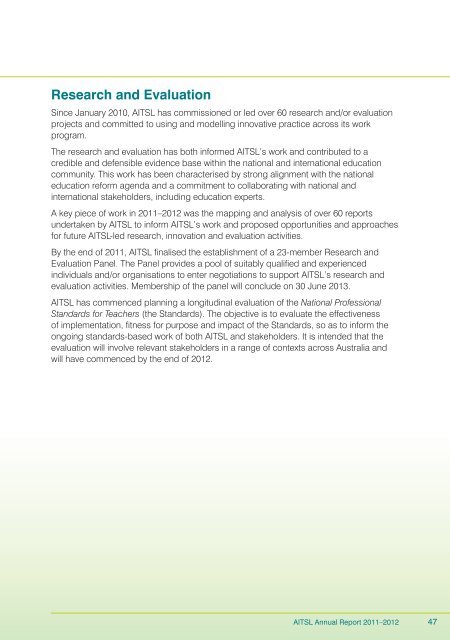 AITSL Annual Report 2011-12 - Australian Institute for Teaching and ...