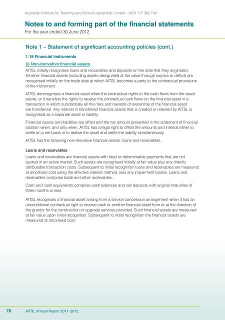 AITSL Annual Report 2011-12 - Australian Institute for Teaching and ...