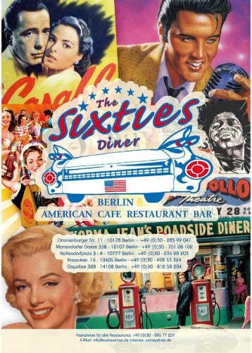 Sixties Diner Speisekarte