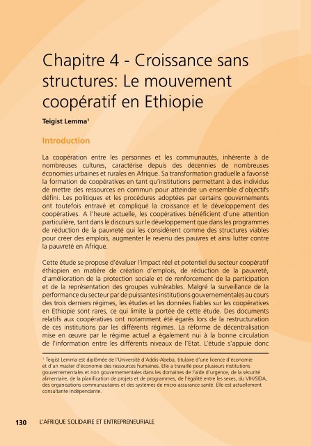 L'Afrique solidaire et entrepreneuriale La renaissance du ...