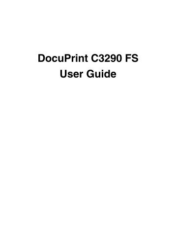 DocuPrint C3290 FS User Guide - Support & Drivers - Fuji Xerox