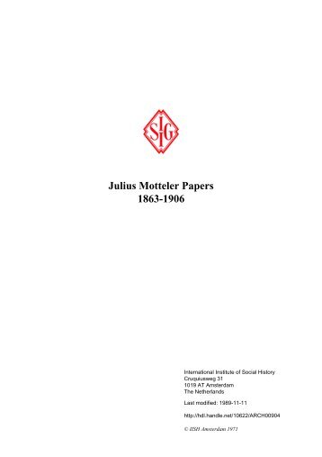 Julius Motteler Papers 1863-1906 - a new Basic Search ...