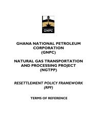 ToR for Resettlement Policy Framework - Ghana National Petroleum ...