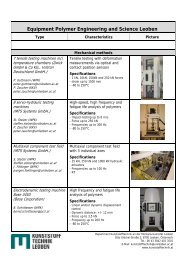 Equipmentlist Department Polymer Engineering ... - Kunststofftechnik