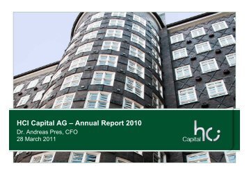 HCI Capital AG – Annual Report 2010