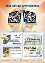 TANDEM-Magazin (pdf) - Das Arbeitsschutz-Portal