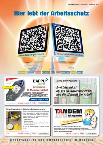 TANDEM-Magazin (pdf) - Das Arbeitsschutz-Portal