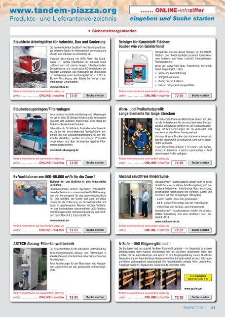 TANDEM-Magazin (pdf) - Das Arbeitsschutz-Portal