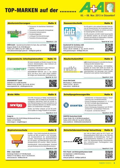 TANDEM-Magazin (pdf) - Das Arbeitsschutz-Portal