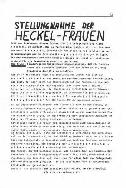 Die Heckel - der Gruppe Arbeiterpolitik