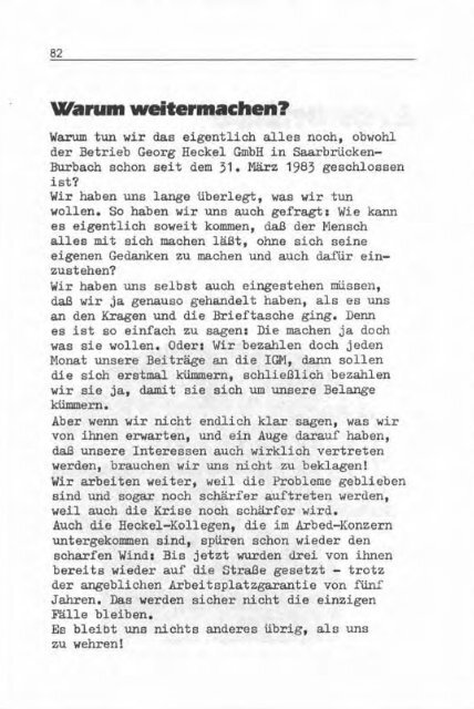 Die Heckel - der Gruppe Arbeiterpolitik