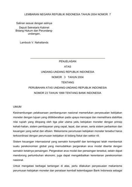 undang-undang republik indonesia nomor 3 tahun 2004 tentang ...