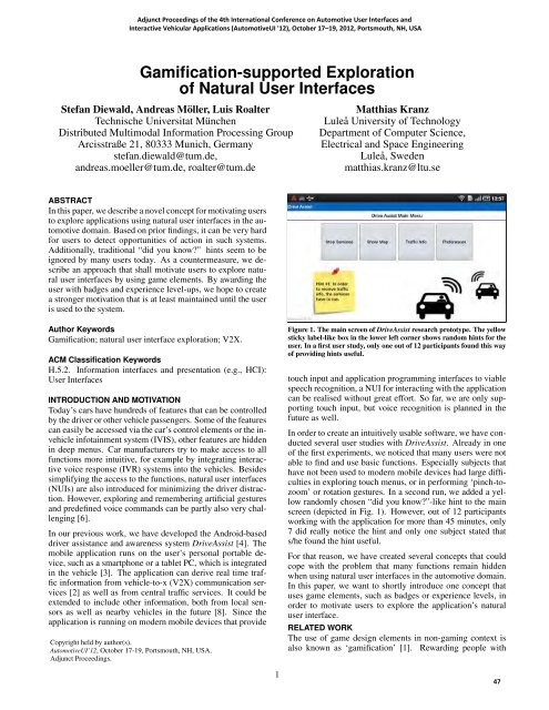 12: Adjunct Proceedings - Automotive User Interfaces and