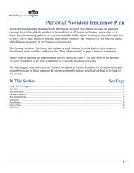 Personal Accident Insurance - My Lowe's Life