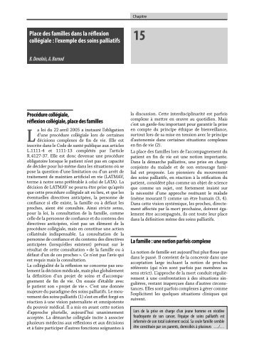 Soins palliatifs Enjeux Chap15 (Livre B. Devalois, 2010 - JIQHS