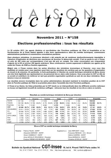 LA 158 Ã©lections novembre 2011 - cgt-insee