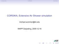 CORSIKA, Extensive Air Shower simulation