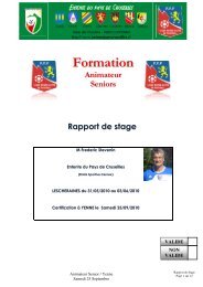 Rapport de stage AS - Etoile Sportive Cernex