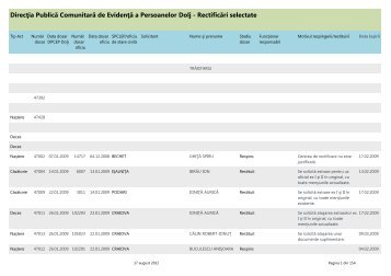 DirecÅia PublicÄ ComunitarÄ de EvidenÅÄ a Persoanelor Dolj ...