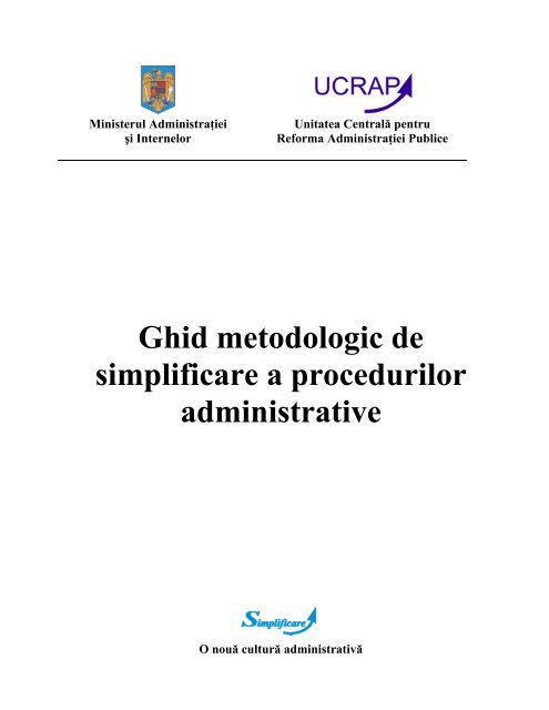 Ghidul metodologic de simplificare a procedurilor ... - Prefectura Braila