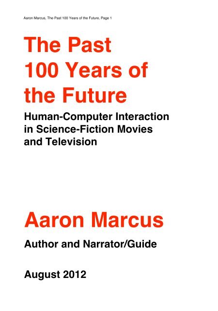 AM+A.SciFi+HCI.eBook.17Aug12 - Aaron Marcus and Associates, Inc.