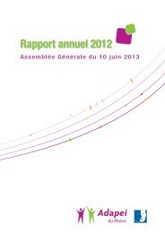 Rapport annuel 2012 - (ADAPEI) RhÃ´ne