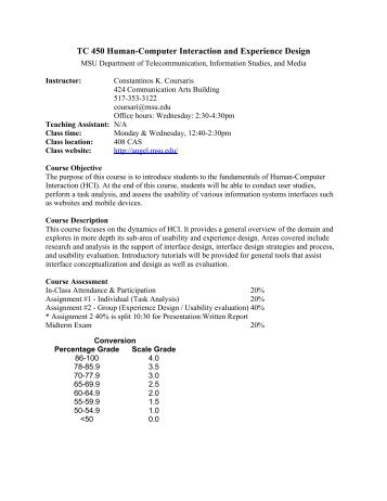 TC 450-HCI and Experience Design-Syllabus.pdf - Quello Center for ...