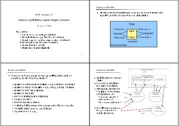 HCI Lecture 2: Human capabilities: Input/Output systems