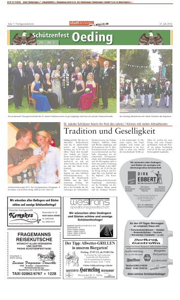 Tradition und Geselligkeit - St. Jakobi SchÃ¼tzenverein Oeding 1806