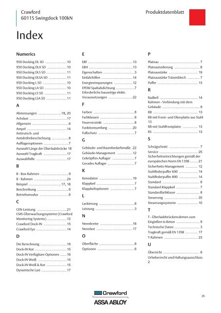 Produktdatenblatt - Crawford hafa GmbH