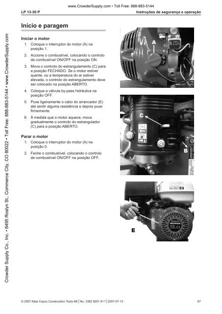 Safety and Operating instructions - Crowder Hydraulic Tools