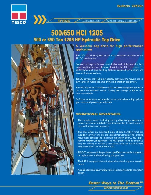 500/650 HCI 1205 - TESCO Corporation