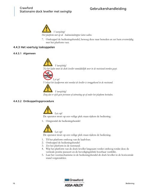 Crawford 640 DMW 641 DMGZ 642 DMGC Gebruikershandleiding