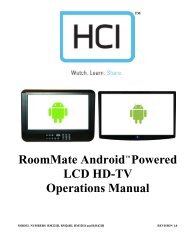 RoomMate Android Powered LCD HD-TV Operations Manual - Hci