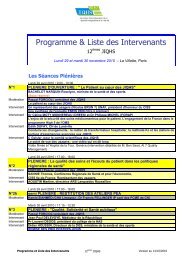 Programme & Liste des Intervenants - JIQHS