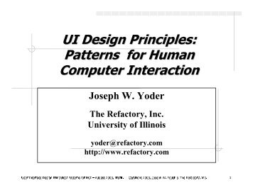 UI Design Principles: Patterns for Human Computer Interaction