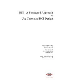 RSI - A Structured Approach Use Cases and HCI Design