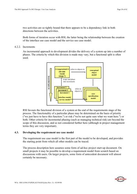 RSI - A Structured Approach Use Cases and HCI Design