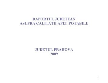 Raportul judetean apa potabila 2009