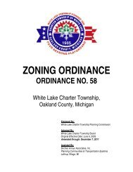 ZONING ORDINANCE - White Lake Township