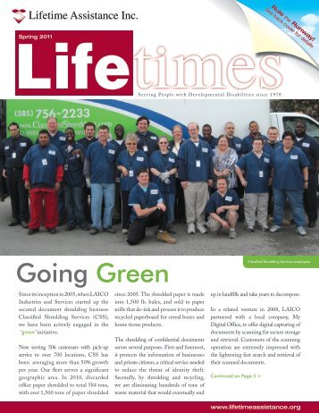 Going Green - Lifetime Assistance