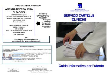 Guida alla Cartella Clinica - Azienda Ospedaliera di Padova