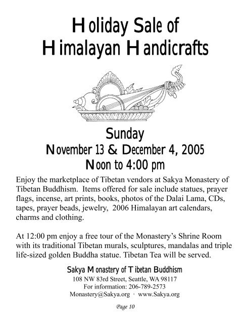 Sakya Newsletter: Fall 2005 - the Sakya Monastery of Tibetan ...