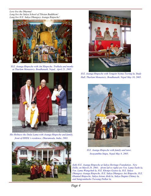 Sakya Newsletter: Fall 2005 - the Sakya Monastery of Tibetan ...